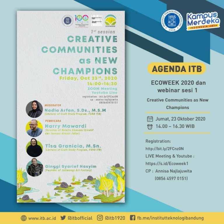ECOWEEK 2020: Webinar Sesi 1 “Creative Communities as New Champions”
