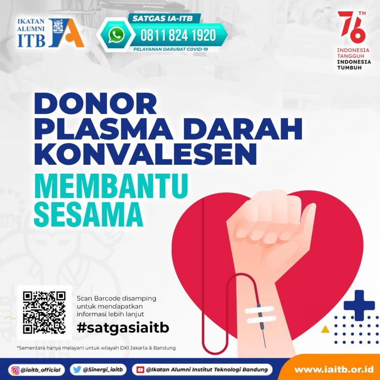 IA ITB Mengajak untuk Berdonor Plasma Darah Konvalesen