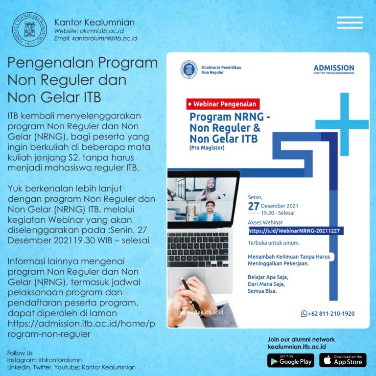 Pengenalan Program Non Reguler dan Non Gelar ITB
