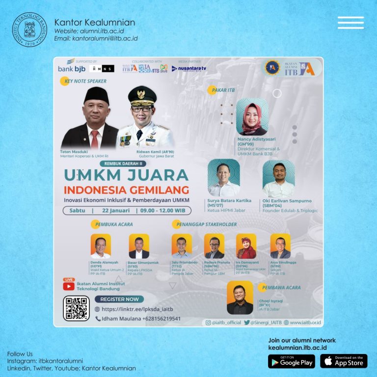 H-1 Rembuk Daerah II IA-ITB “UMKM Juara Indonesia Gemilang”