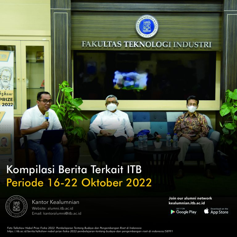 Kompilasi Berita Periode 16-22 Oktober 2022 Terkait ITB