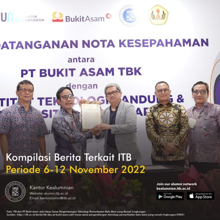Kompilasi Berita Periode 6-12 November 2022 Terkait ITB