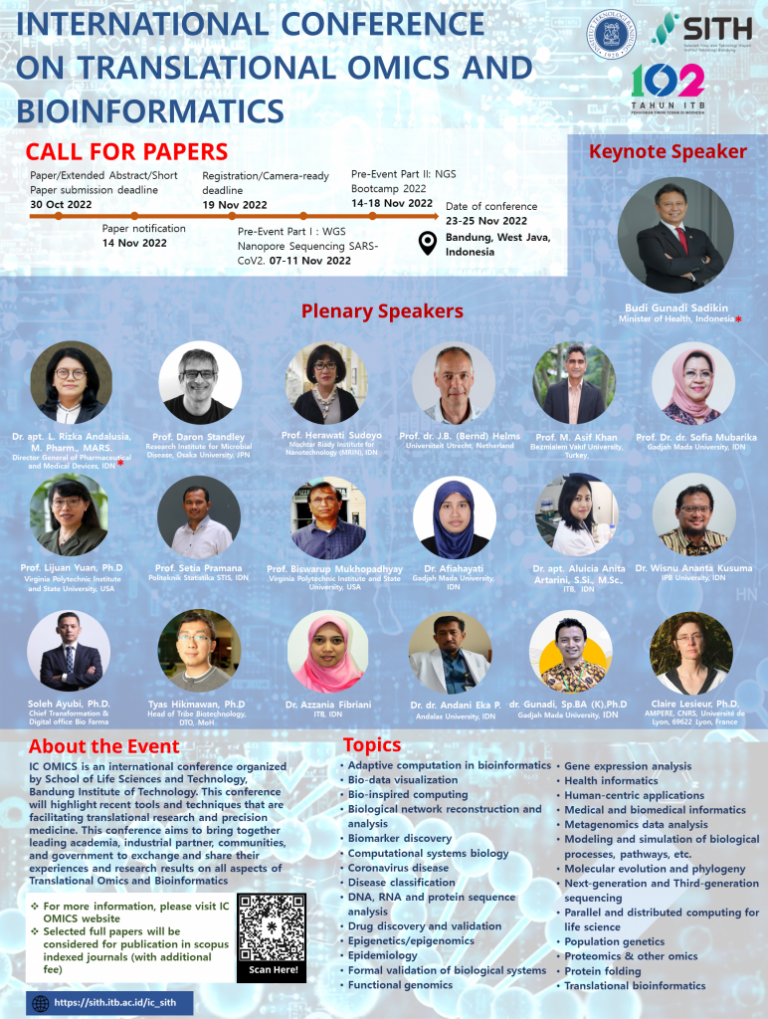 [23-25 NOV 2022] INTERNATIONAL CONFERENCE ON TRANSLATIONAL OMICS AND BIOINFORMATICS