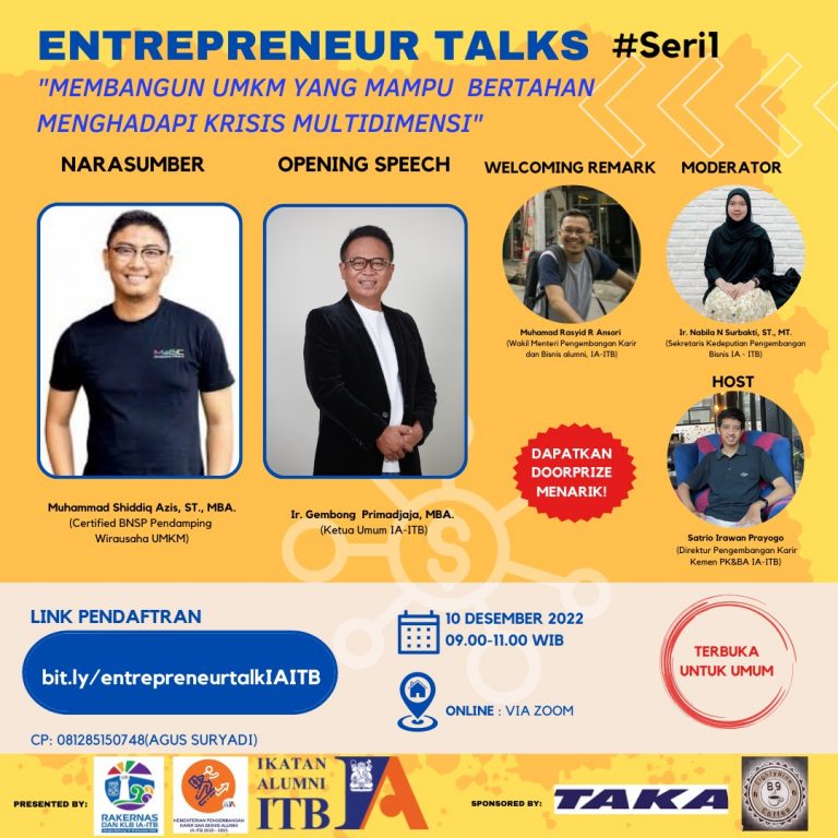 [10 DES 2022] ENTREPREUNEUR TALKS #Seri1