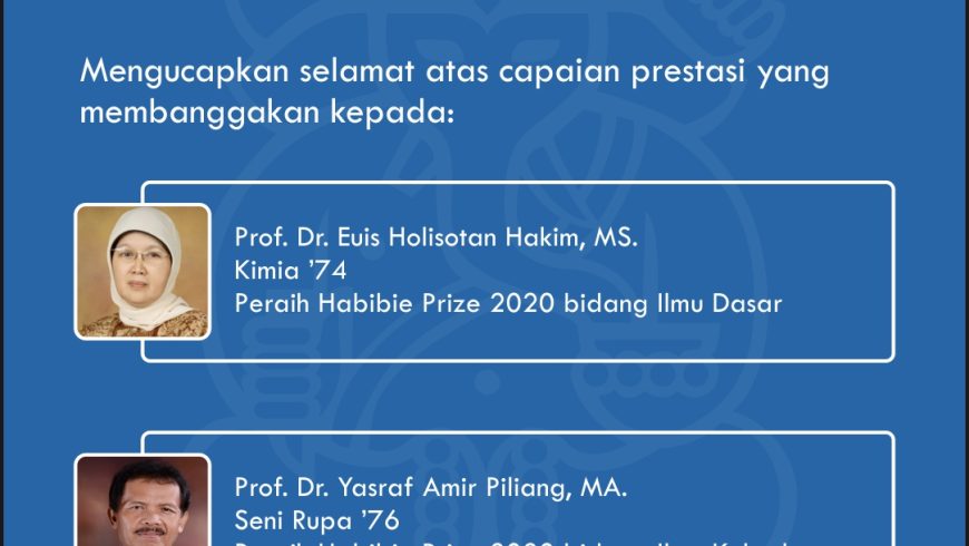 Prof. Dr. Euis Holisotan Hakim, MS & Prof. Dr. Yasraf Amir Piliang, MA meraih Habibie Prize 2020