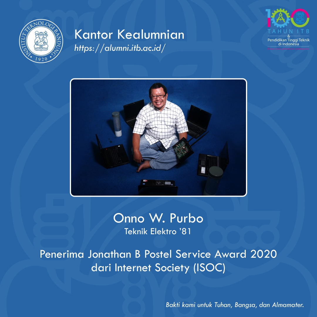 Alumni ITB menerima Jonathan B Postel Service Award 2020