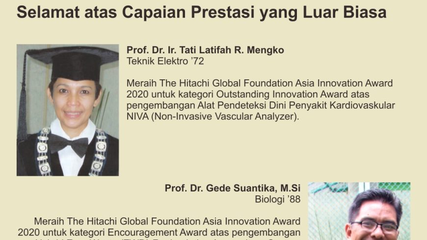 Prof. Dr. Ir. Tati Latifah R. Mengko &  Prof. Dr. Gede Suantika, M.Si meraih The Hitachi Global Foundation Asia Innovation Award 2020