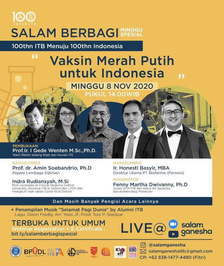 Webinar Salam Berbagi Minggu Spesial: Vaksin Merah Putih untuk Indonesia
