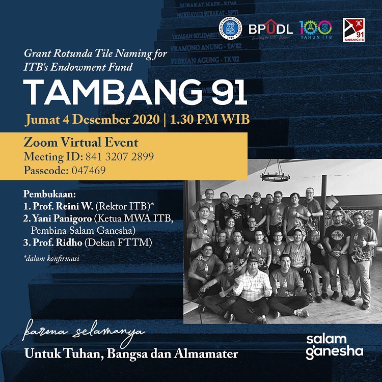[04 Des. 2020] Grant Rotunda Tile Naming for ITB’s Endowment Fund Tambang 91