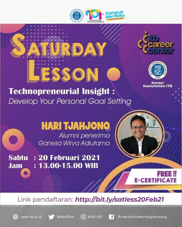 [20 FEB. 2021] Saturday Lesson – Technoprenerurial Insight: Develop Your Personal Goal Setting