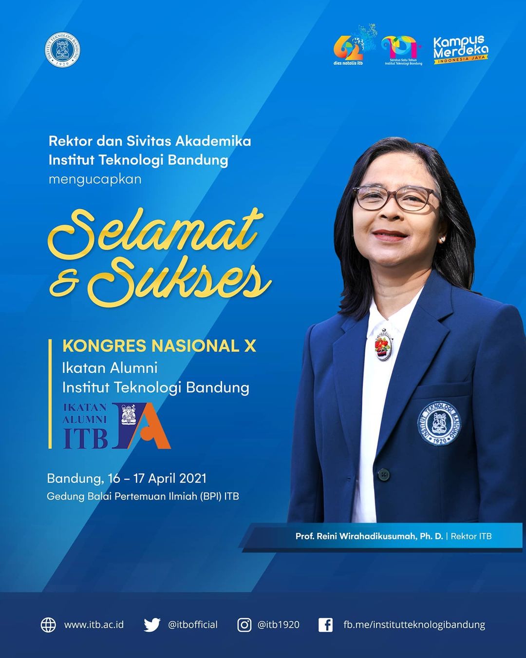 Selamat & Sukses Kongres Nasional X IA ITB