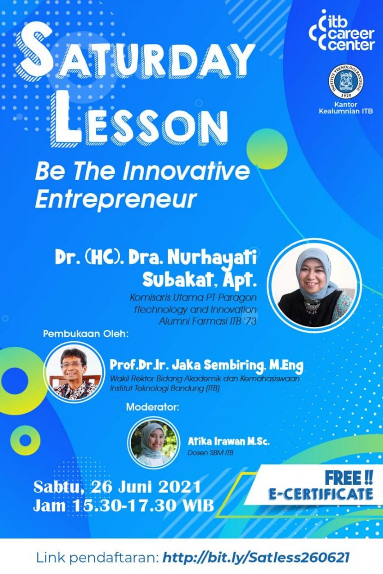 [26 JUN. 2021] Saturday Lesson: Be The Innovative Entrepreneur