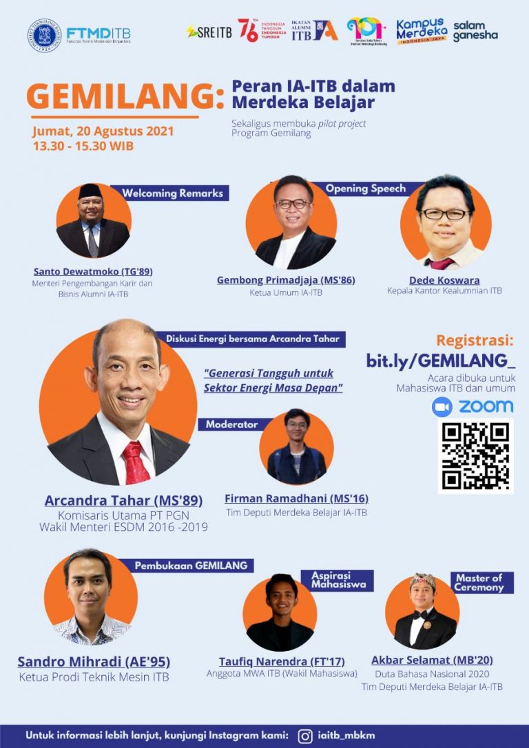 [20 AGU. 2021] Webinar GEMILANG: “Peran IA-ITB dalam Merdeka Belajar”