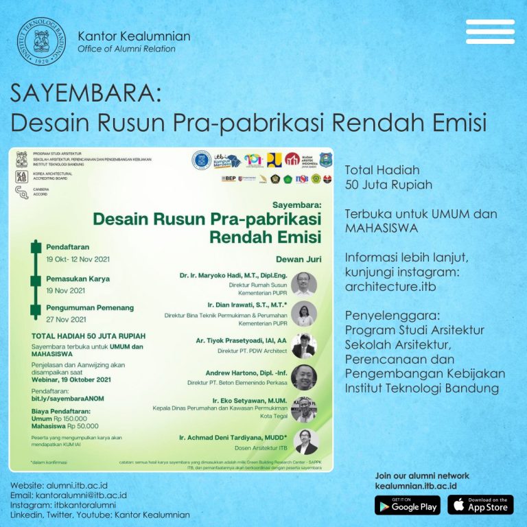 [19 OKT.-27 NOV. 2021] SAYEMBARA: Desain Rusun Pra-pabrikasi Rendah Emisi