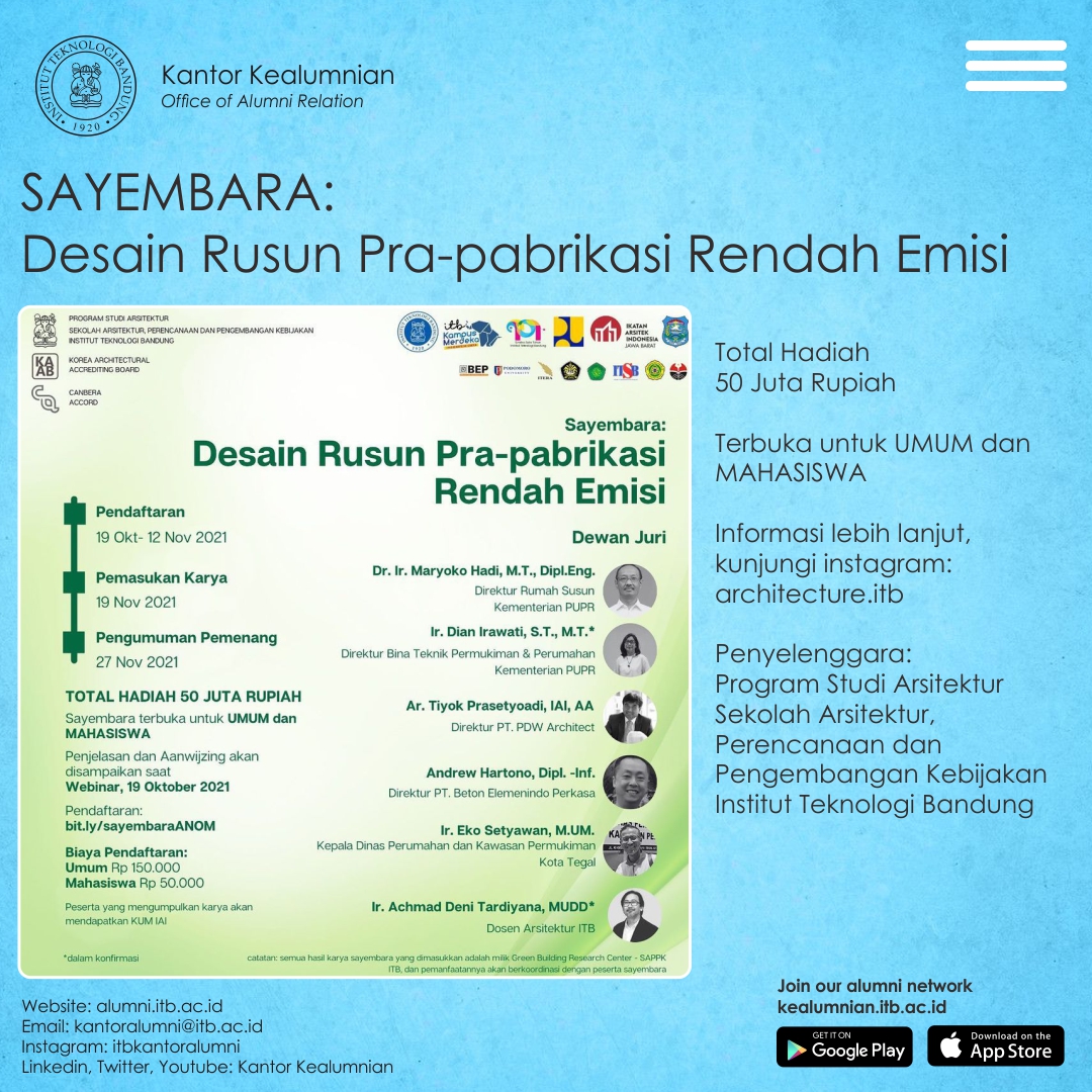 [19 OKT.-27 NOV. 2021] SAYEMBARA: Desain Rusun Pra-pabrikasi Rendah Emisi