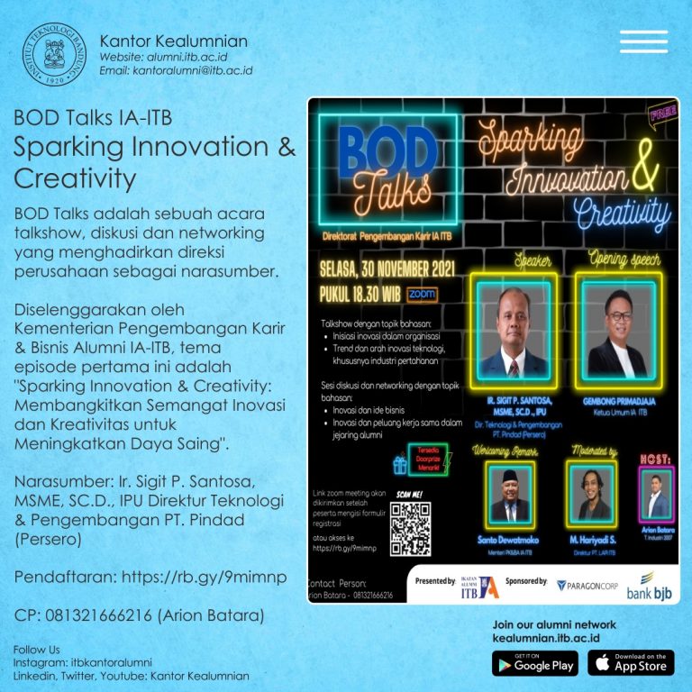 [30 NOV. 2021] BOD Talks IA-ITB Episode Pertama