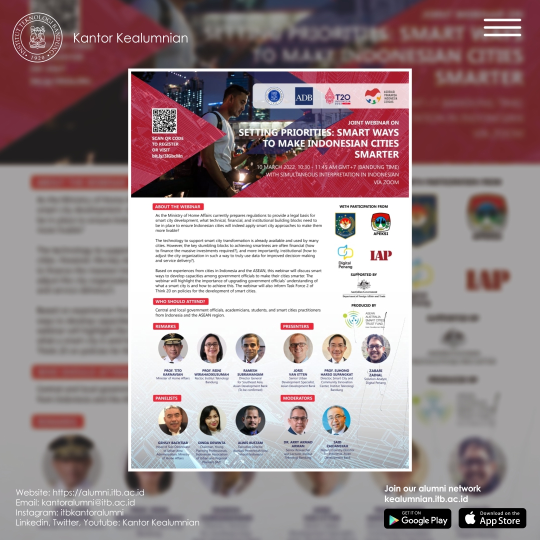 [10 MAR 2022] Joint Webinar on Setting Priorities: Smart Ways to Make Indonesian Cities Smarter