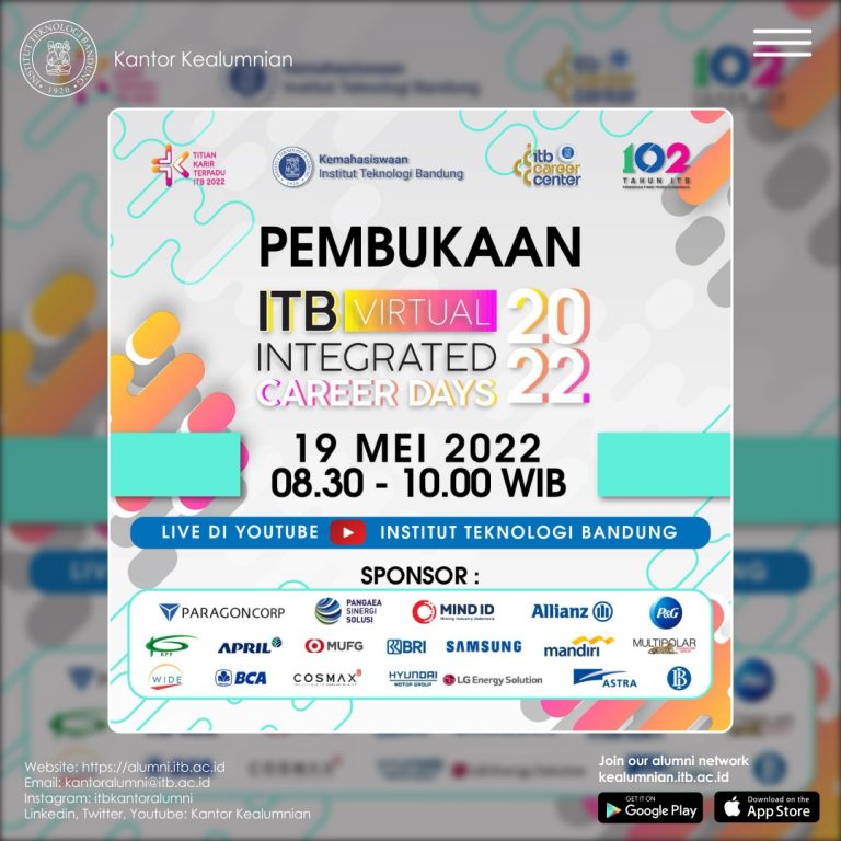 [19-22 MAY 2022] ITB Virtual Integrated Career Days 2022