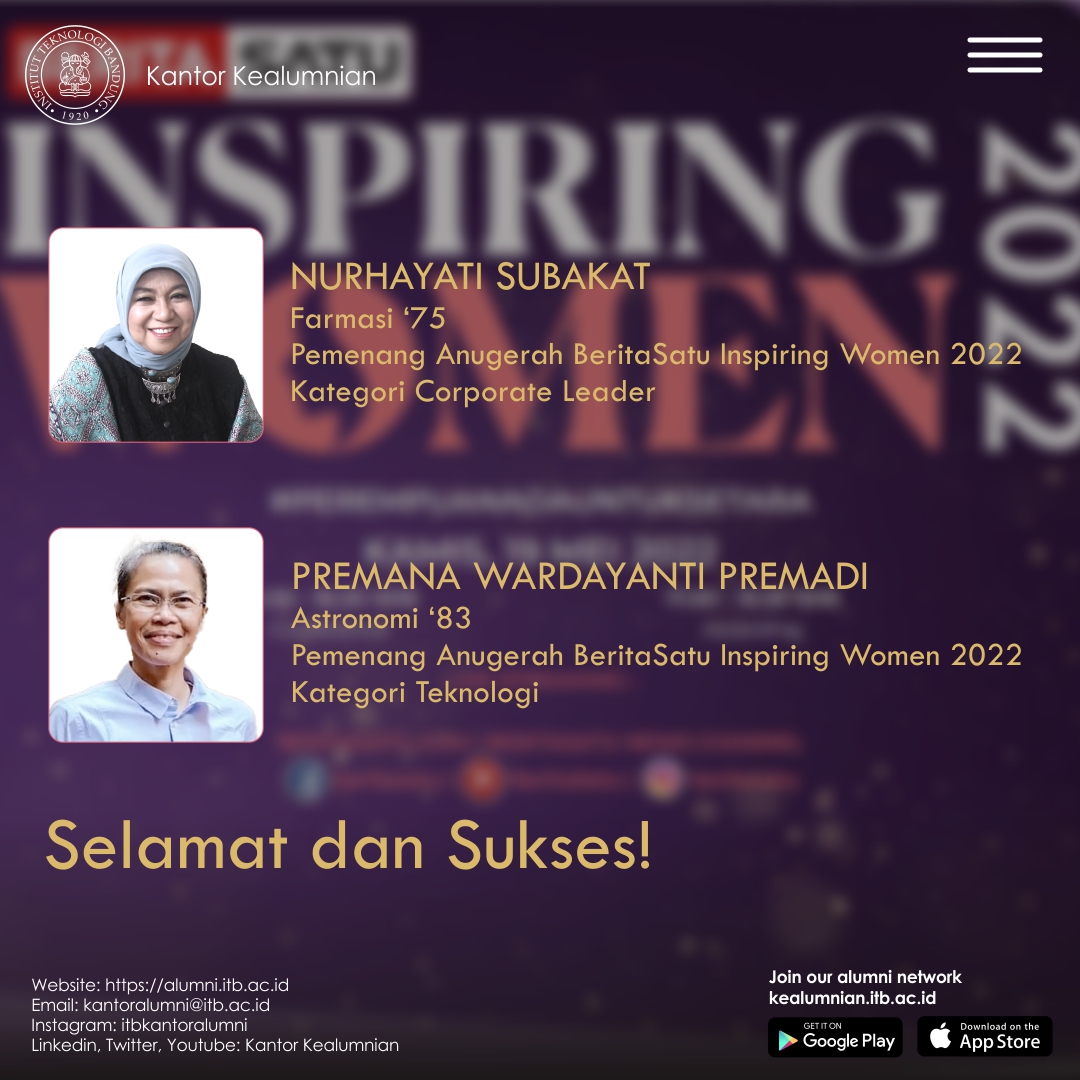 Alumni ITB Pemenang Anugerah BeritaSatu Inspiring Women 2022