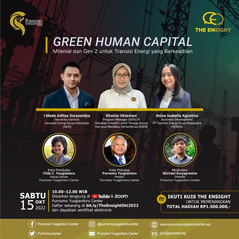 [15 OKT 2022] Green Human Capital: Milenial dan Gen Z untuk Transisi Energi yang Berkeadilan