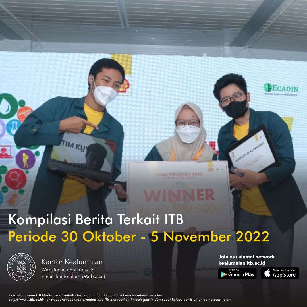Kompilasi Berita Periode 30 Oktober – 5 November 2022 Terkait ITB