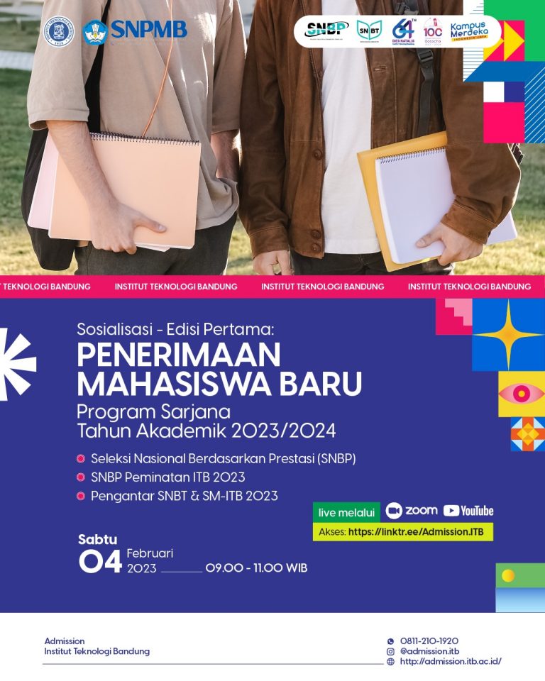[4 FEB 2023] Sosialisasi SNBP, SNBP Peminatan, SNBT dan SM ITB 2023