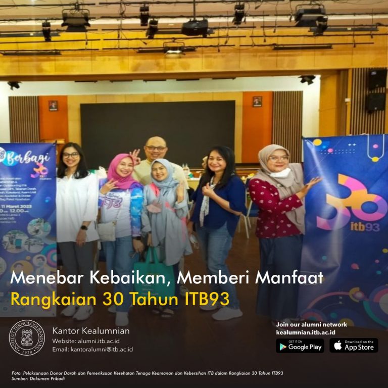 Pelaksanaan Donor Darah dan Pemeriksaan Kesehatan Tenaga Keamanan dan Kebersihan ITB dalam Rangkaian 30 Tahun ITB93
