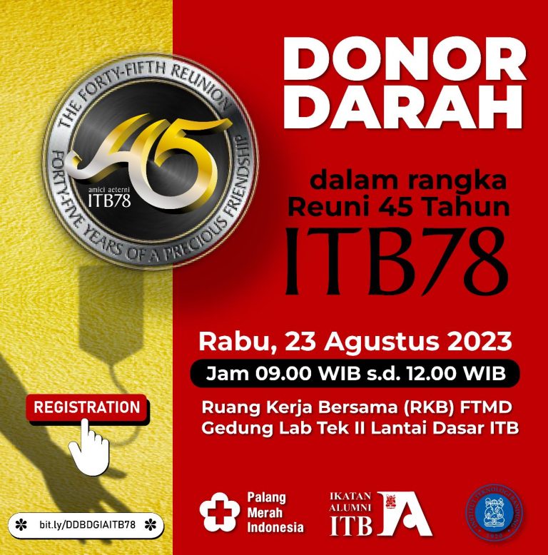 [23 AUG 2023] Donor Darah dalam rangka Reuni 45 Tahun ITB 78