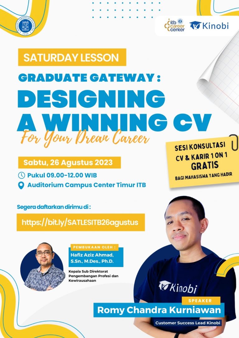 [26 AUG 2023] Saturday Lesson Graduate Gateway: Designing a Winning CV for Your Dream Career