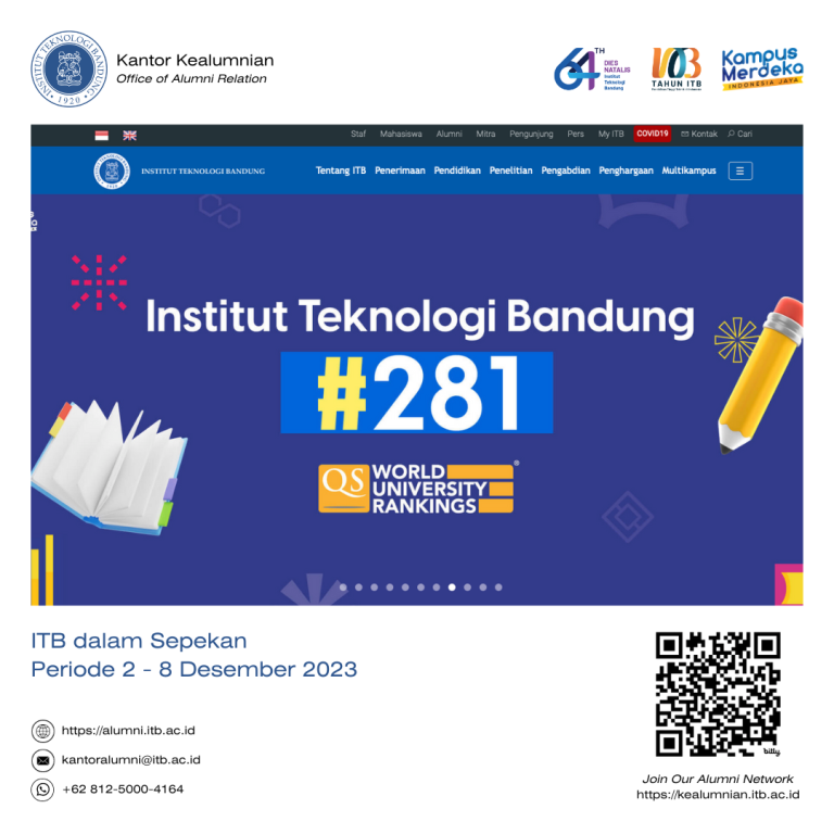 ITB dalam Sepekan, Periode 2 – 8 Desember 2023