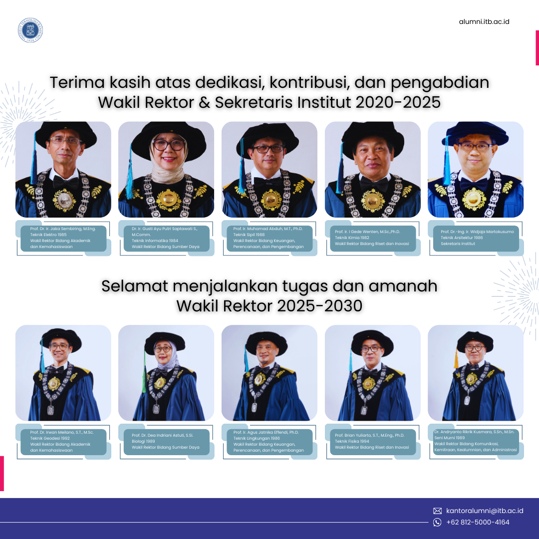 Terima Kasih Wakil Rektor & Sekretaris Institut 2020-2025, Selamat Bertugas Wakil Rektor 2025-2030