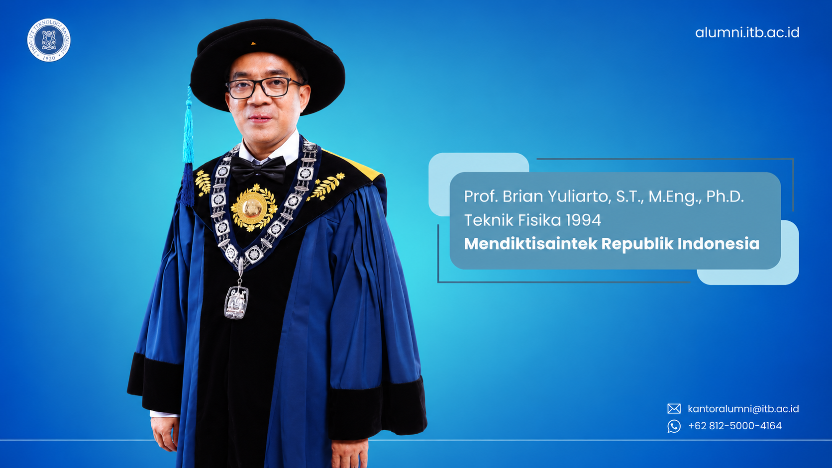 Prof. Brian Yuliarto: Alumni Teknik Fisika, Kini Menjadi Penggerak Pendidikan dan Teknologi Indonesia