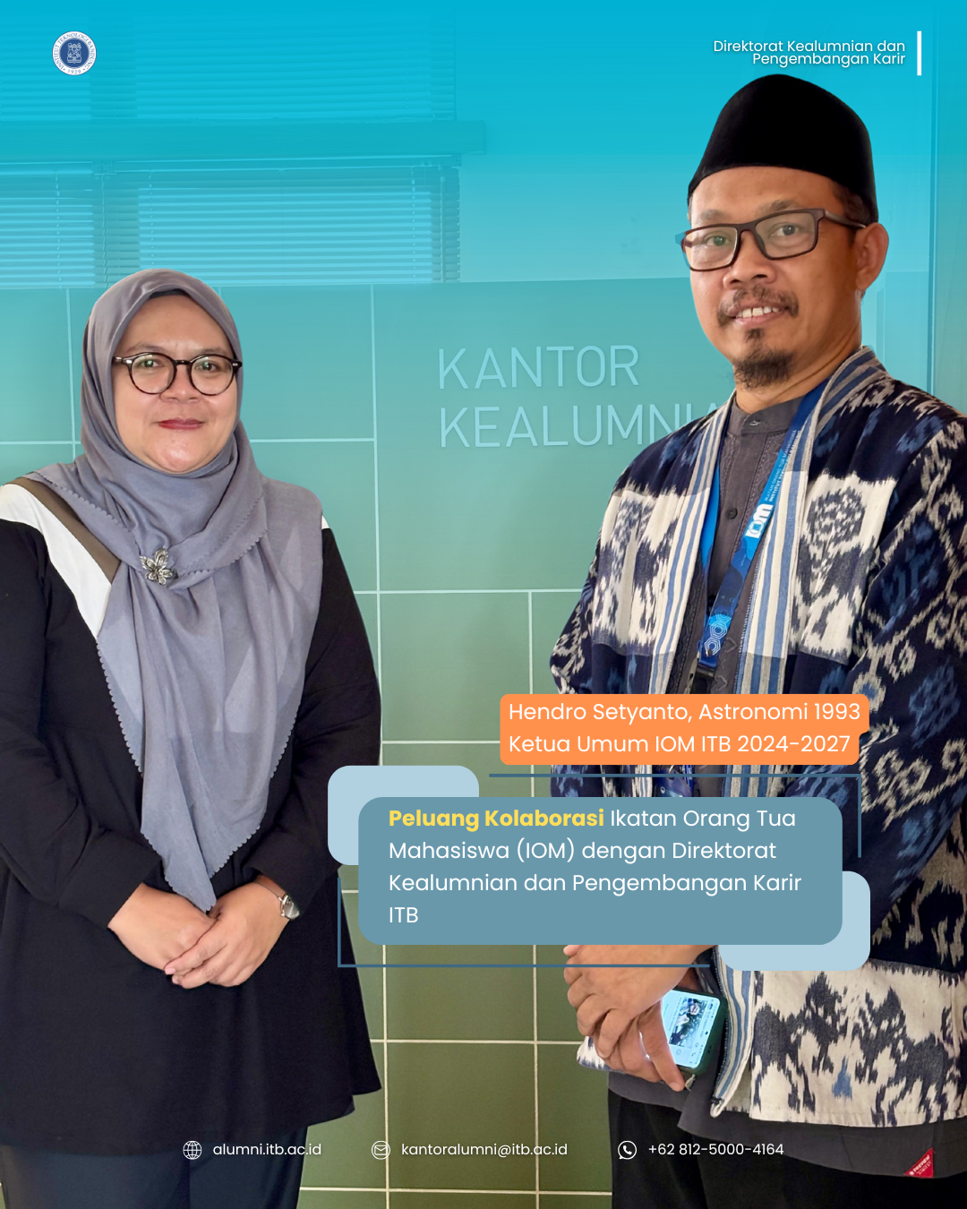 Peluang Kolaborasi Ikatan Orang Tua Mahasiswa (IOM) dengan Direktorat Kealumnian dan Pengembangan Karir ITB