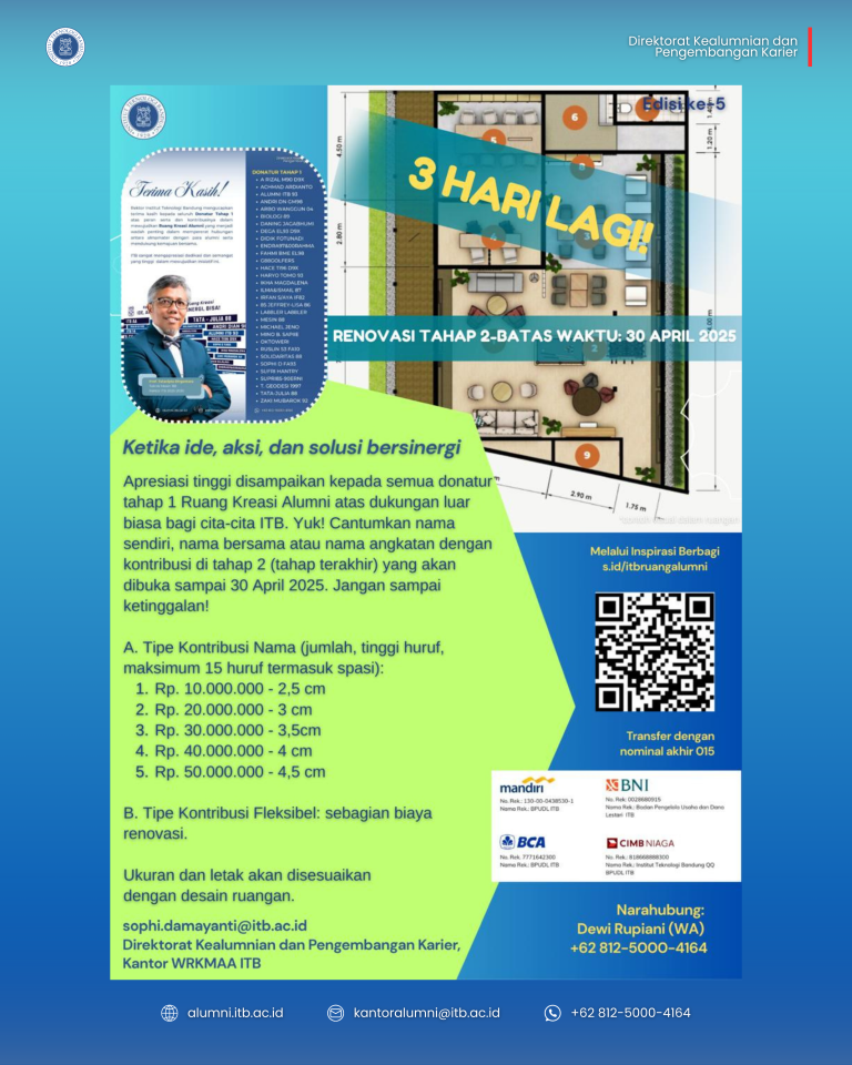 3 HARI LAGI!!!  RENOVASI RUANG KREASI ALUMNI TAHAP 2