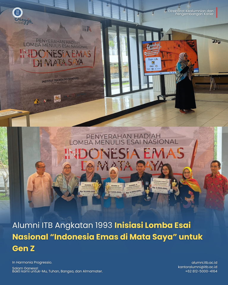 Alumni ITB Angkatan 1993 Inisiasi Lomba Esai Nasional “Indonesia Emas di Mata Saya” untuk Gen Z