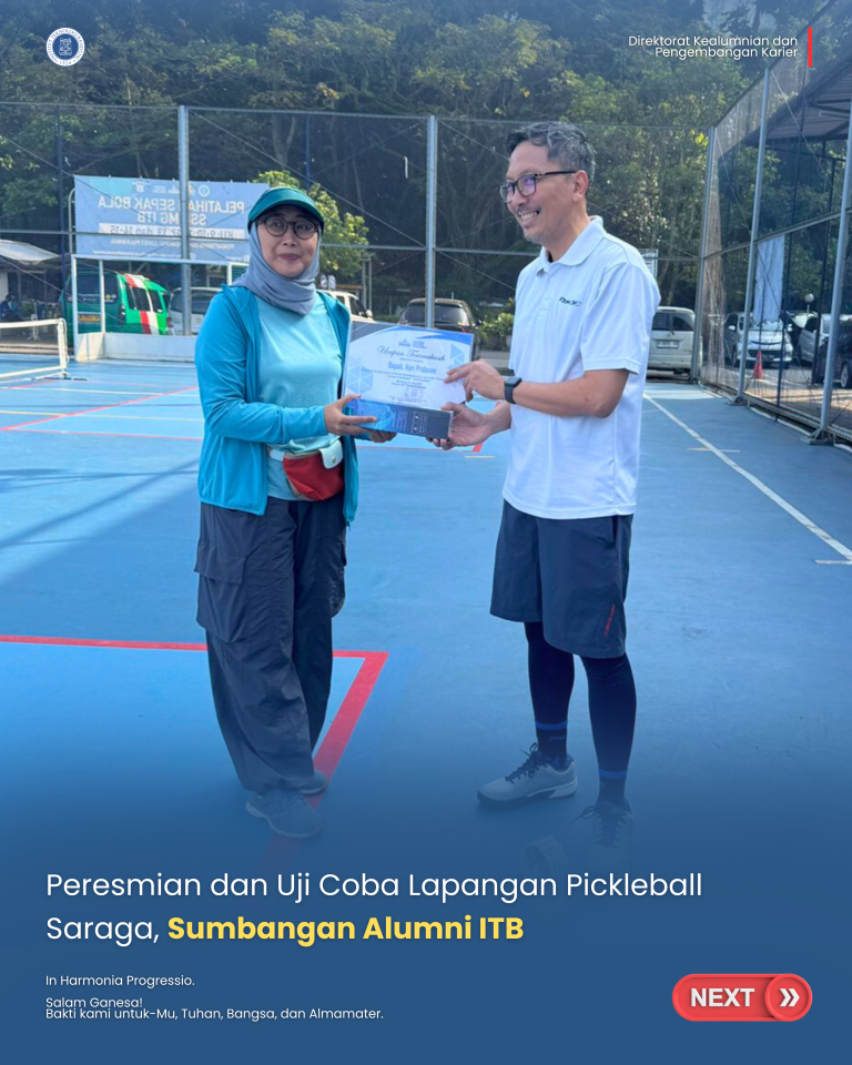 Peresmian dan Uji Coba Lapangan Pickleball Saraga, Sumbangan Alumni ITB
